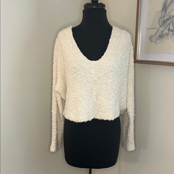 Free People | Popcorn Pullover Cropped Sweatshirt/Sweater - Size XS - Picture 2 of 6